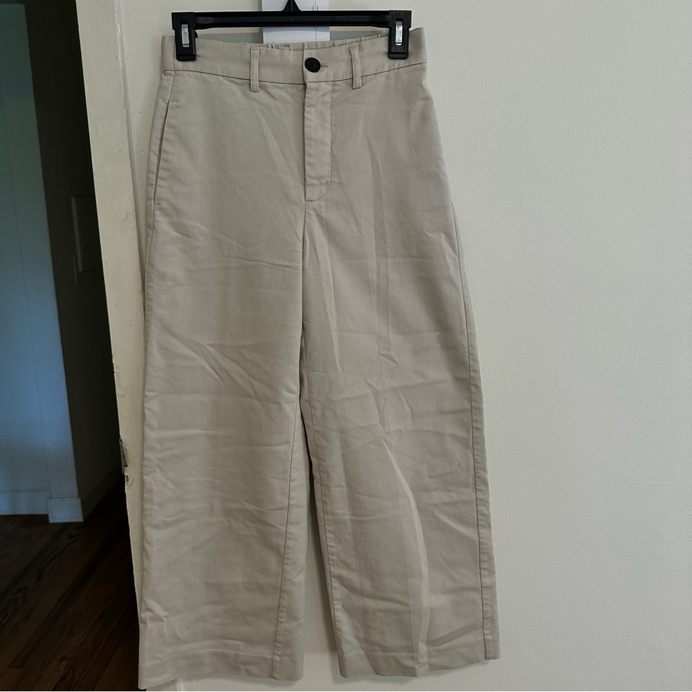 Mango Wide Leg Cream Chinos